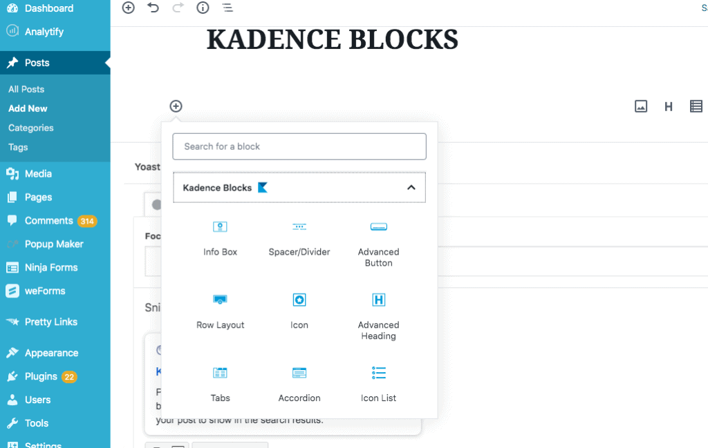 KADENCE BLOCKS | WORDPRESS BLOCKS