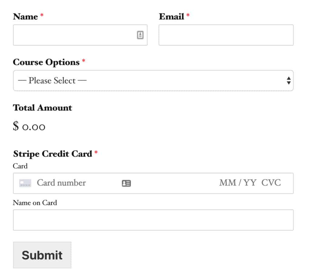 WPForms Stripe Payment addon