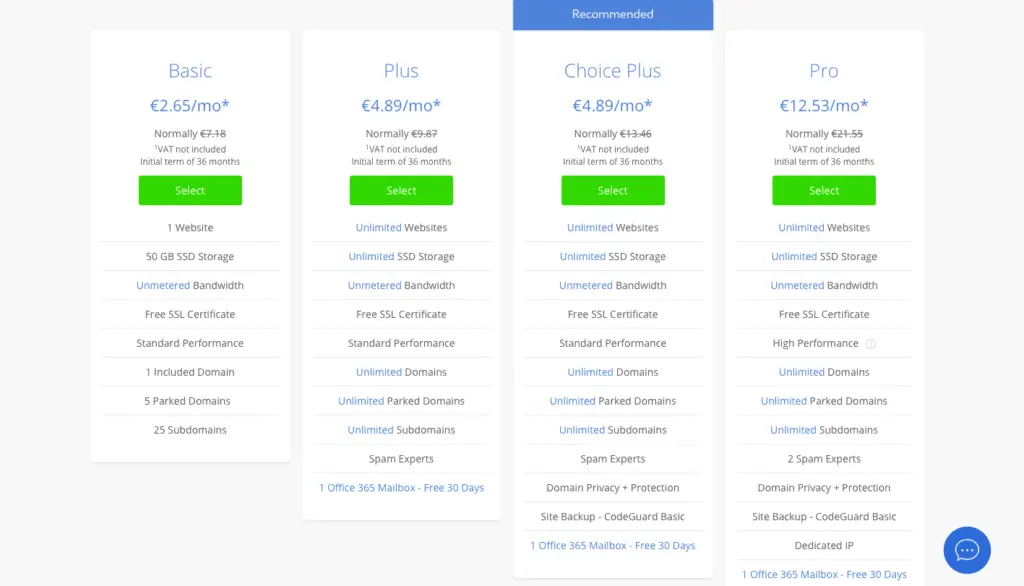 Best Web hosting - bluehost pricing