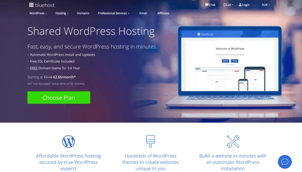 bluehost web hosting - hopage -Best Web hosting