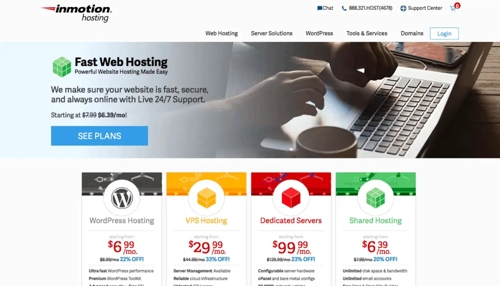 inmotion homepage - Best Web hosting