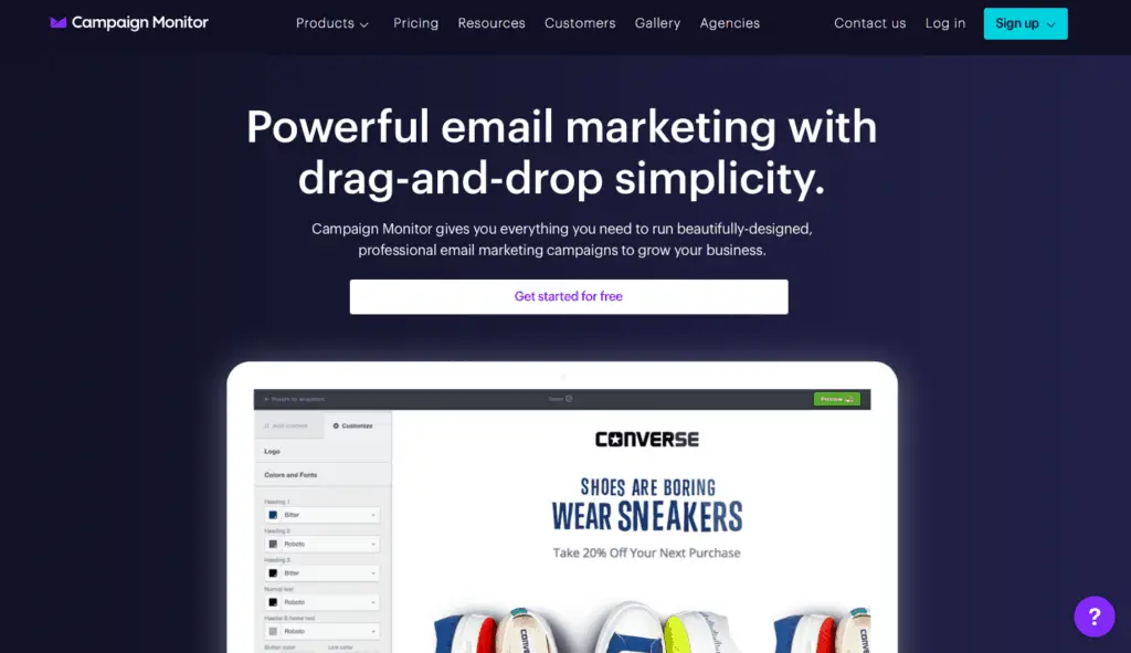 campaign monitor home - email marketing