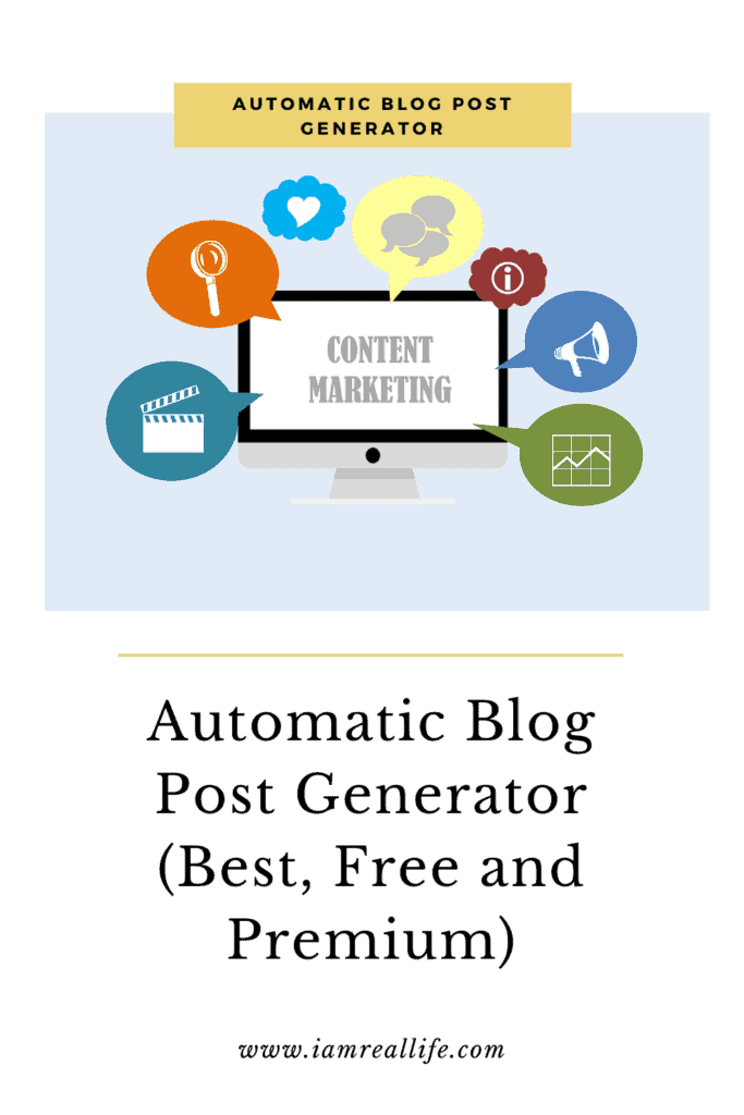 Automatic Blog Post Generator (Best, Free and Premium) - pin for Pinterest