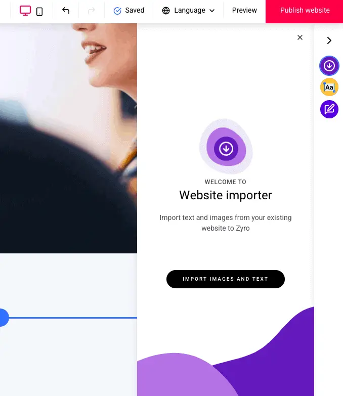 Zyro website importer